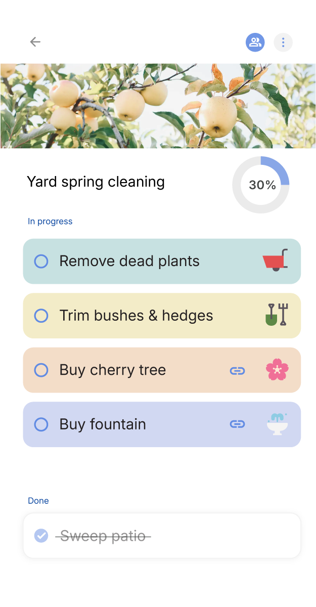 shopping list screen